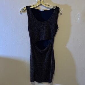 See You Monday Black Glitter Backless Dress